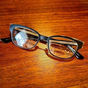 Christian Dior Gold & Black Cat Eye Eyeglasses Frames